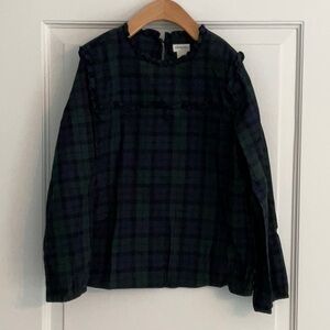 Janie and Jack Green and Blue Plaid Blouse